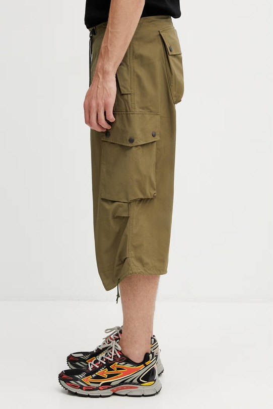 Needles szorty cargo bawełniane męskie SX159 zielony SS26