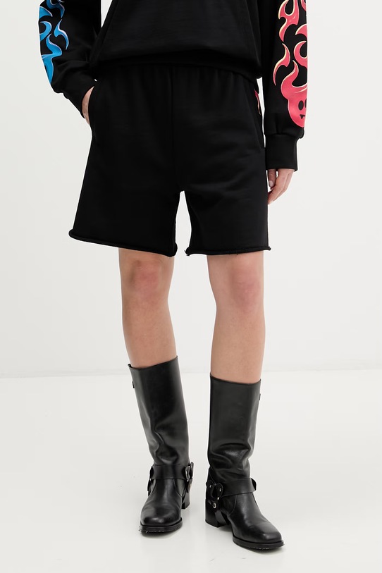 Barrow szorty bawełniane nadruk czarny S6BWUABE104