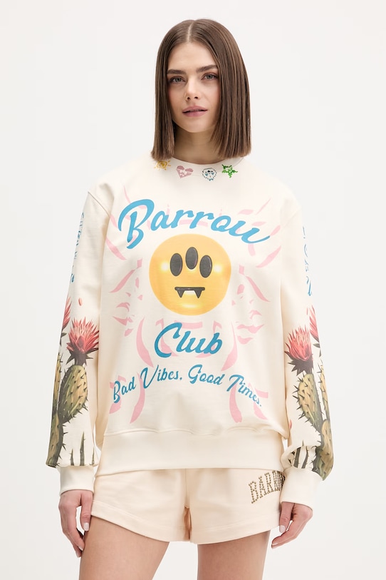 Barrow Кофта из хлопка бежевый S6BWUASW067