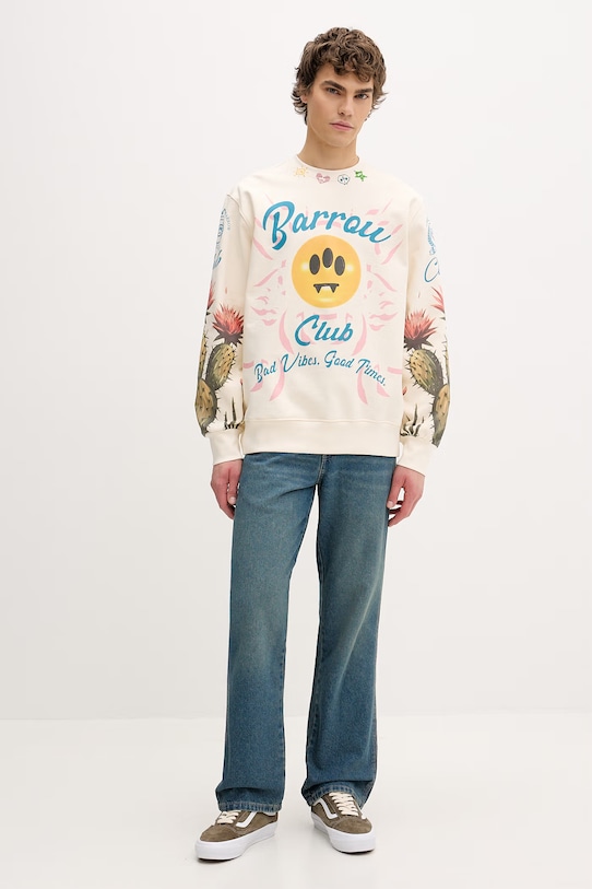Barrow bluza bawełniana S6BWUASW067 beżowy SS26
