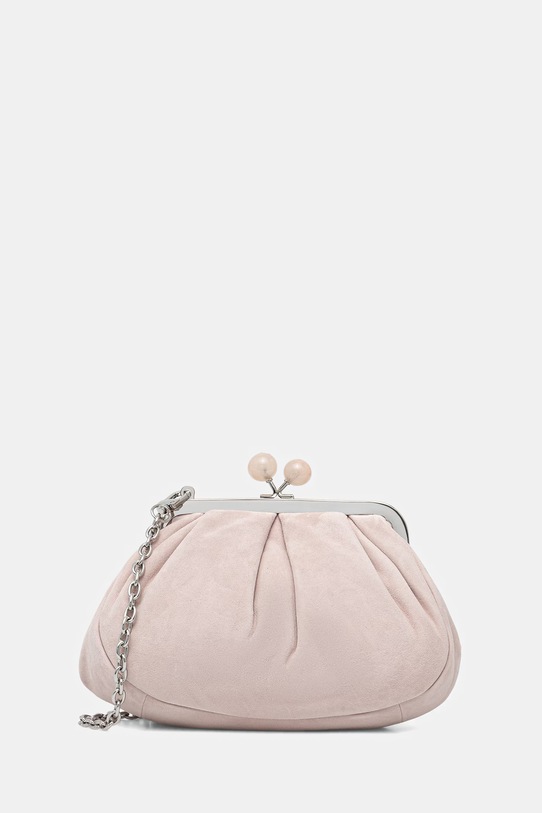 Weekend Max Mara torebka zamszowa AVALOIS nie mieści A4 różowy 2615511014600