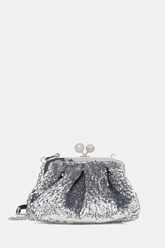 Weekend Max Mara torebka ATARGA nie mieści A4 srebrny 2615511094600