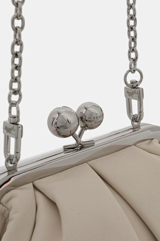 Weekend Max Mara torebka skórzana PRATI beżowy 2615511164600