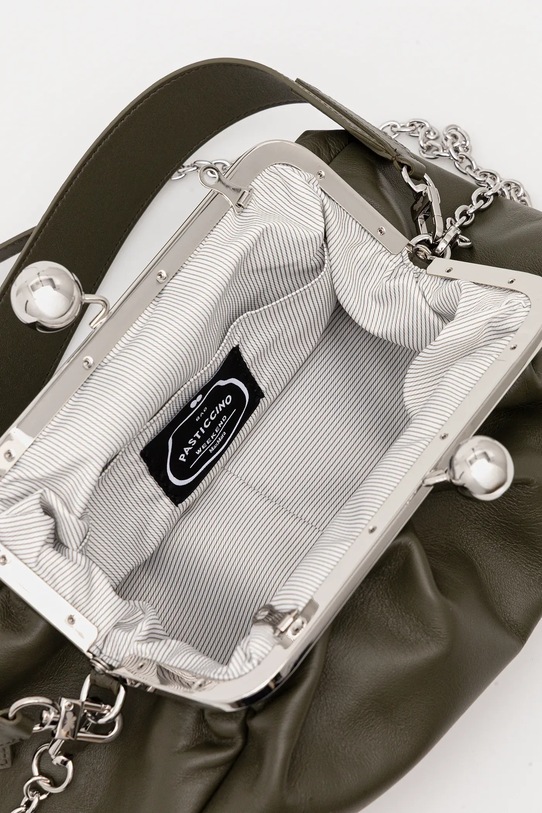 Weekend Max Mara torebka skórzana CUBICO 2615511174600 zielony