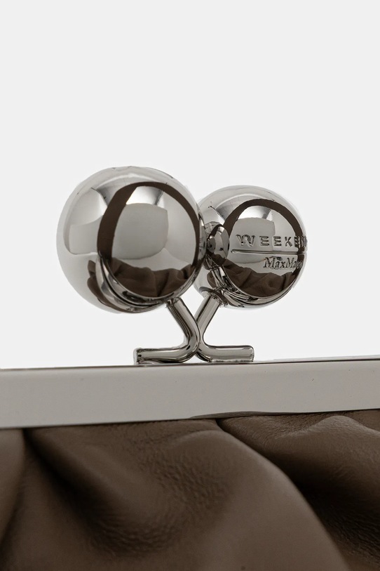 Weekend Max Mara torebka skórzana CUBICO brązowy 2615511174600