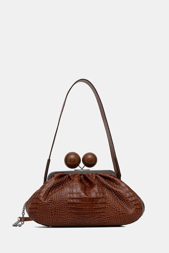 Weekend Max Mara torebka skórzana ALISSO skóra licowa brązowy 2615511194600