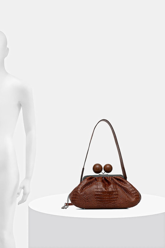 Weekend Max Mara torebka skórzana ALISSO 2615511194600 brązowy