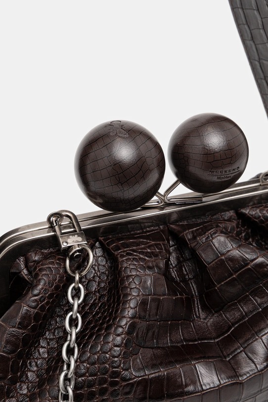 Weekend Max Mara torebka skórzana ALISSO brązowy 2615511194600