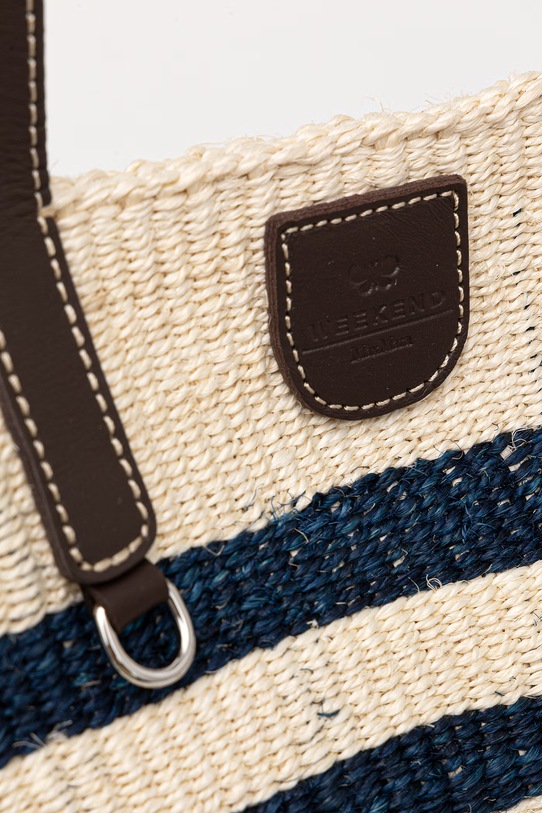 Weekend Max Mara torba plażowa damska pleciona AGENNAIO niebieski 2615511015600