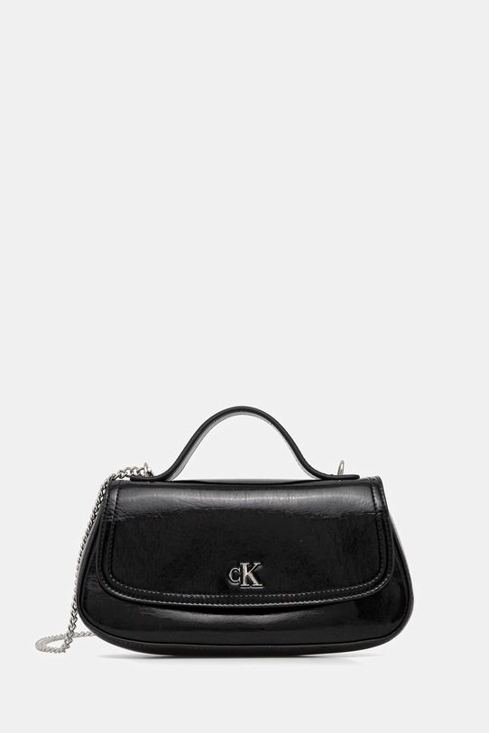 Τσάντα Calvin Klein απομίμηση λείου δέρματος μαύρο LV04F3306G