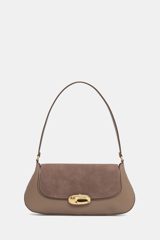 Δερμάτινη τσάντα Calvin Klein συνθετικό μπεζ LV04F3337G