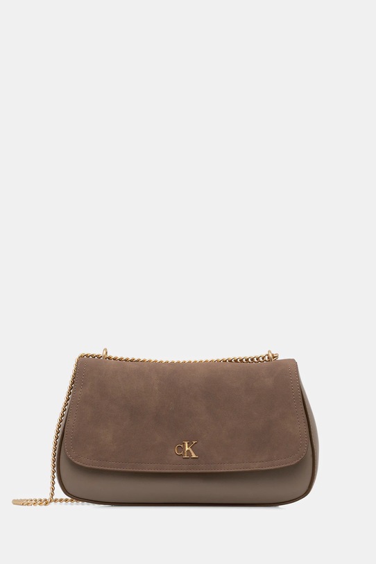 Kabelka Calvin Klein imitácia kože béžová LV04F3407G