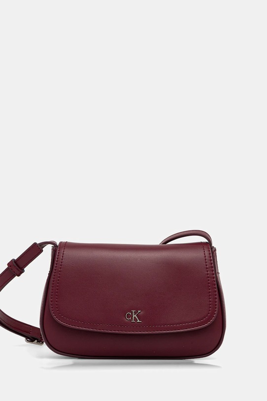 Calvin Klein torebka skóra licowa bordowy LV04F3421G