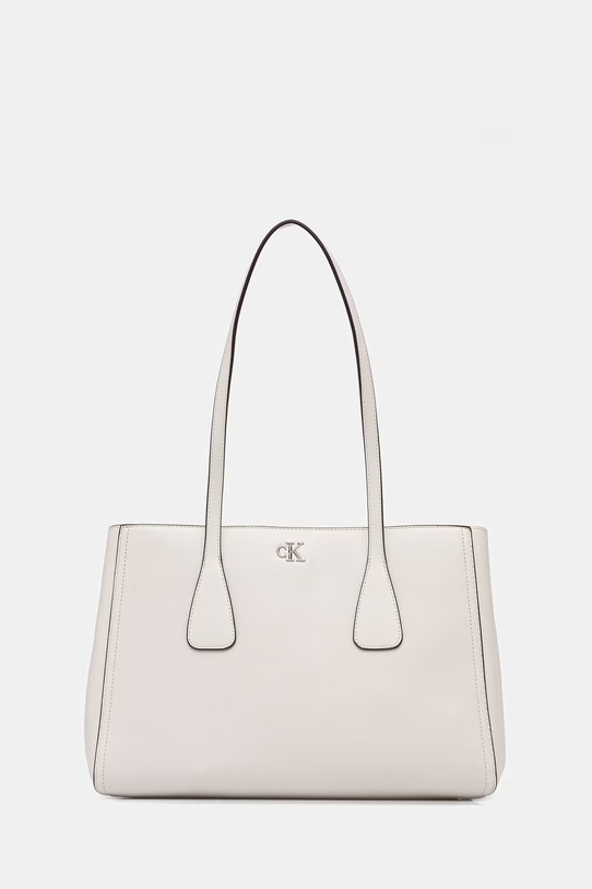 Calvin Klein kabelka typu shopper dámska z imitácie kože biela LV04F3442G