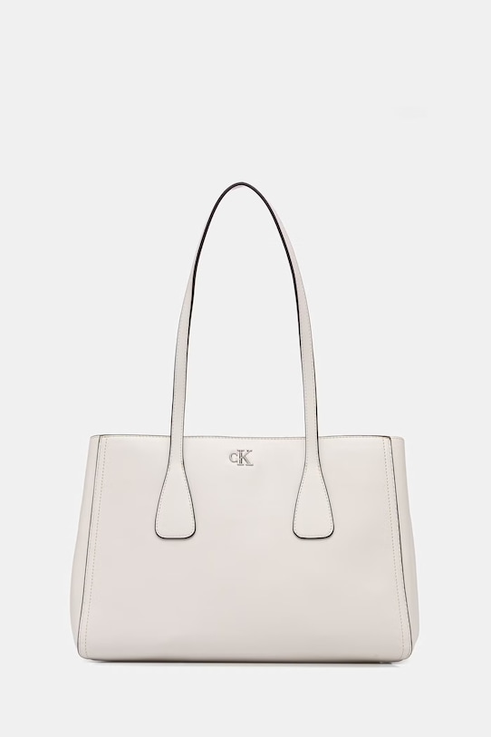 Calvin Klein kabelka typu shopper dámska z imitácie kože biela LV04F3442G