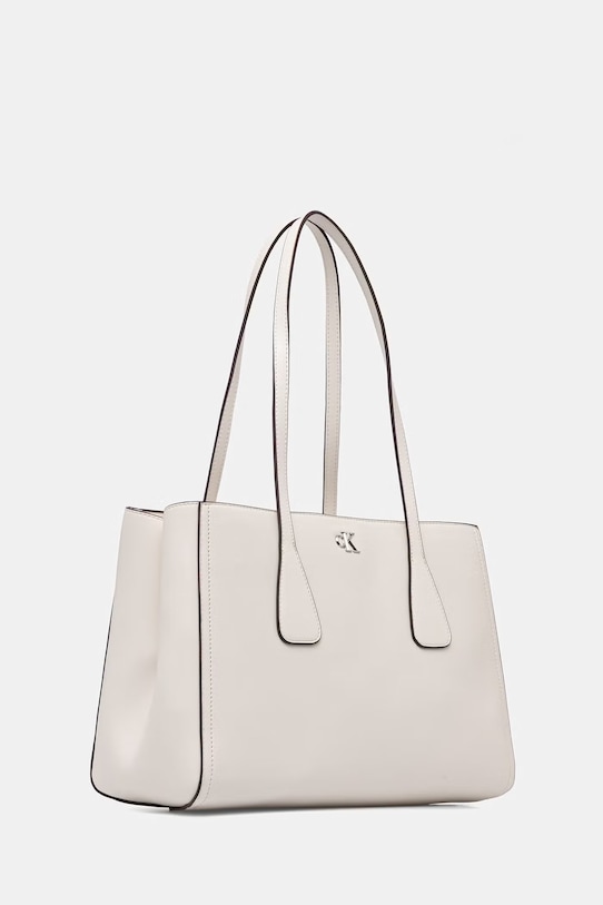 Calvin Klein kabelka typu shopper dámska z imitácie kože LV04F3442G biela SS26