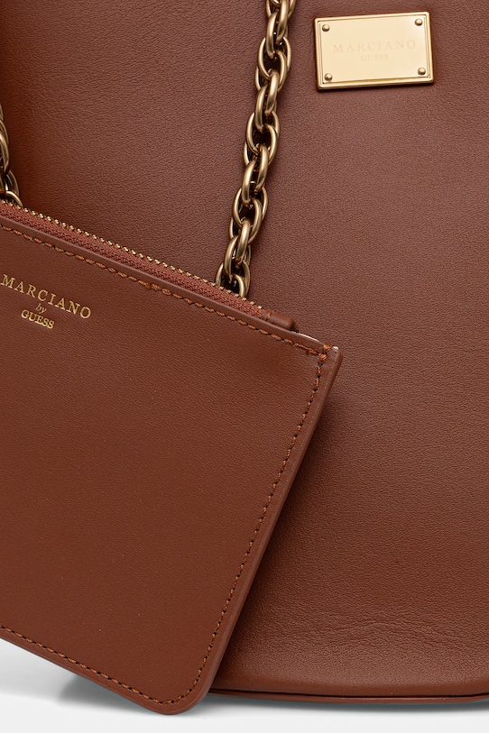 Marciano by Guess torebka skórzana brązowy 6RGZ15.7414A