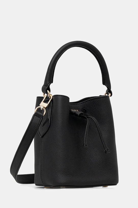 Δερμάτινη τσάντα BOSS Lenah SM Bucket 50557980 μαύρο SS26