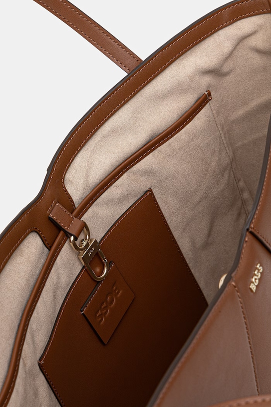 BOSS кожаная сумка NUMAH New Tote 50557985 коричневый