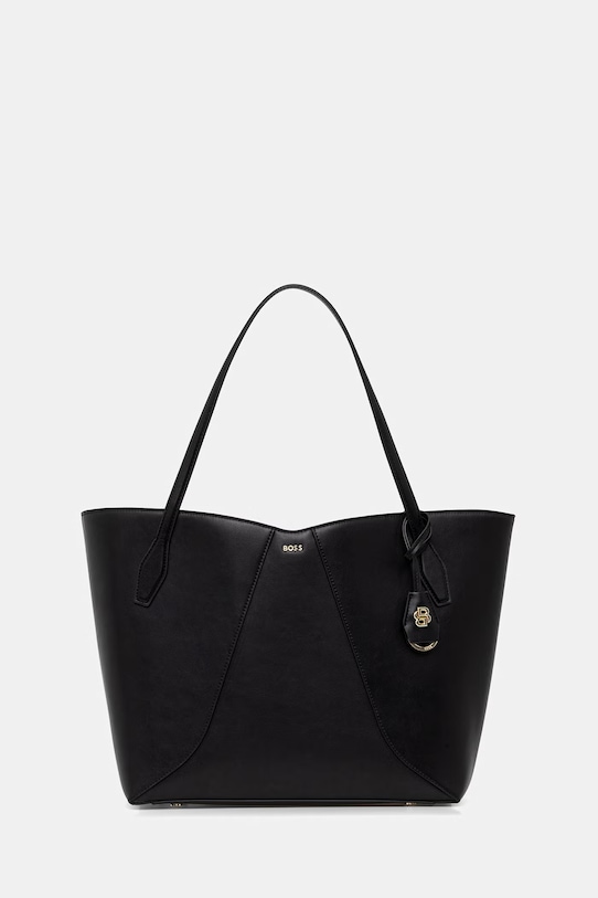 BOSS torebka skórzana NUMAH New Tote skóra licowa czarny 50557985