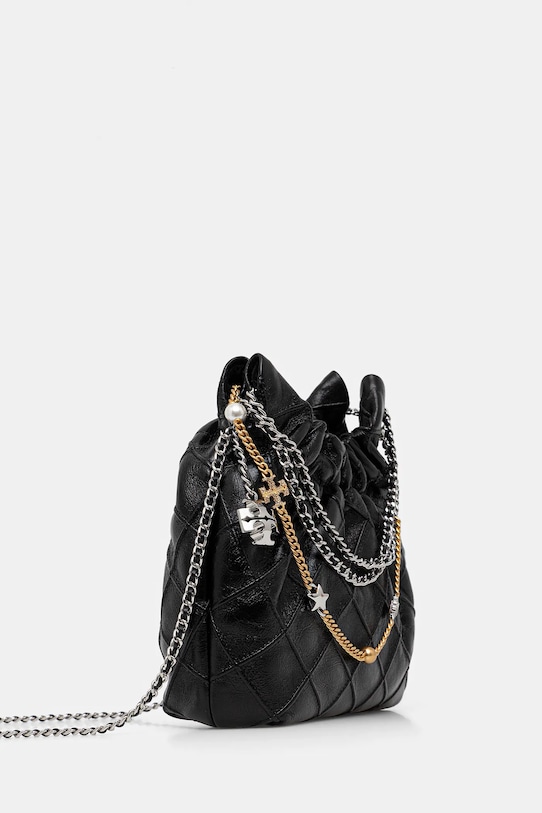 Tory Burch torebka skórzana Fleming 164022.001 czarny SS26