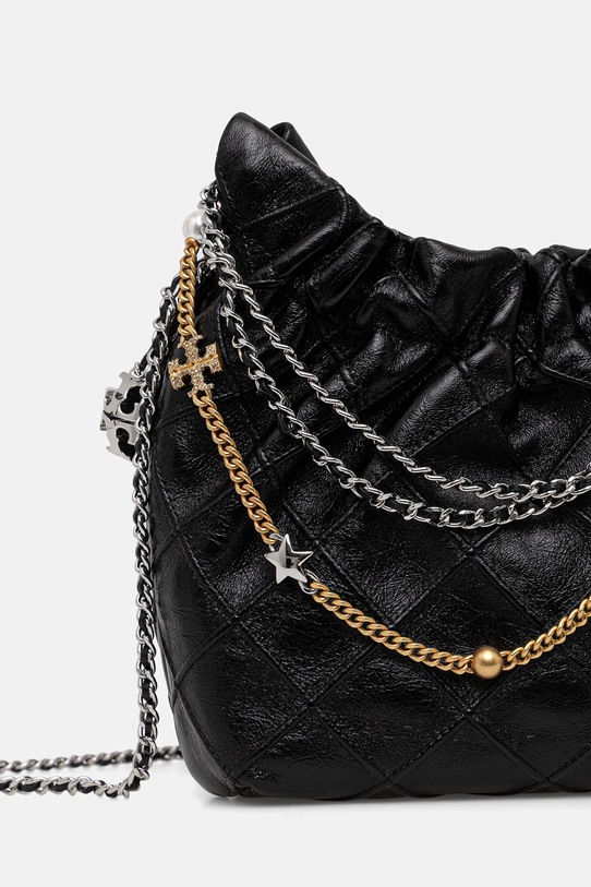 Tory Burch torebka skórzana Fleming czarny 164022.001