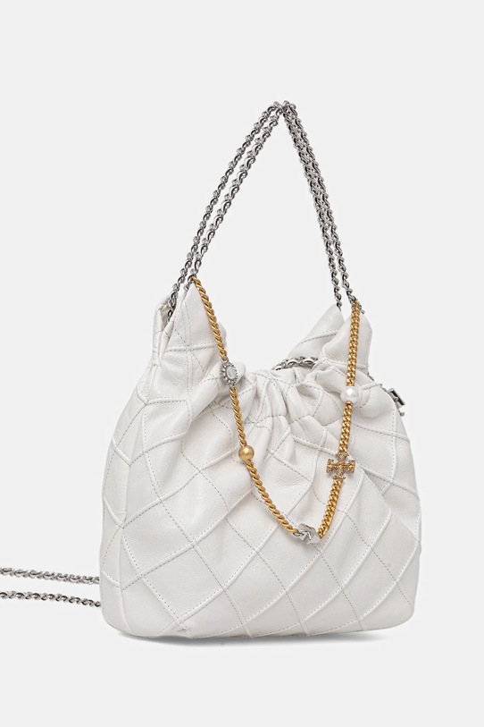 Tory Burch torebka skórzana Fleming 164022.100 biały SS26