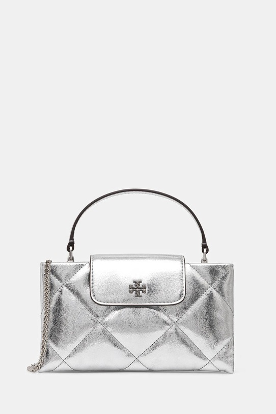 Tory Burch torebka skórzana Kira Diamond skóra licowa srebrny 174998.040