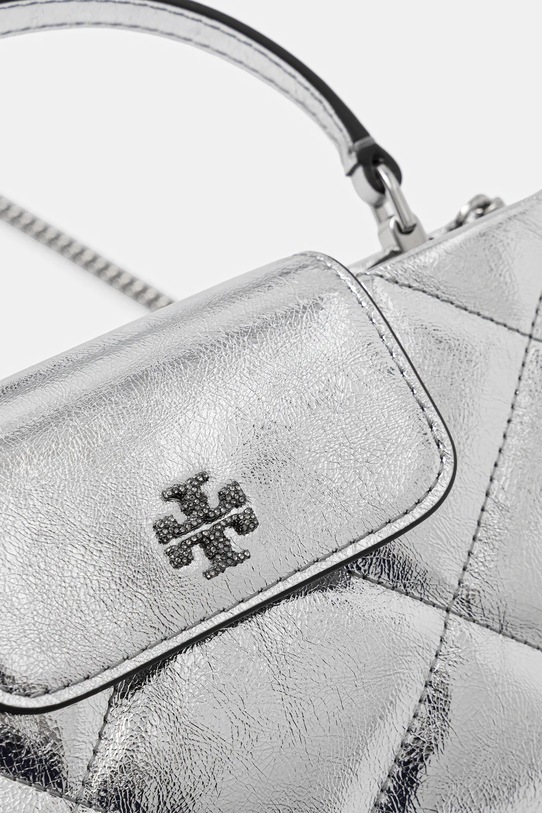 Tory Burch torebka skórzana Kira Diamond srebrny 174998.040