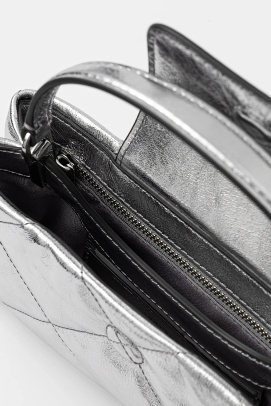 Tory Burch torebka skórzana Kira Diamond 174998.040 srebrny