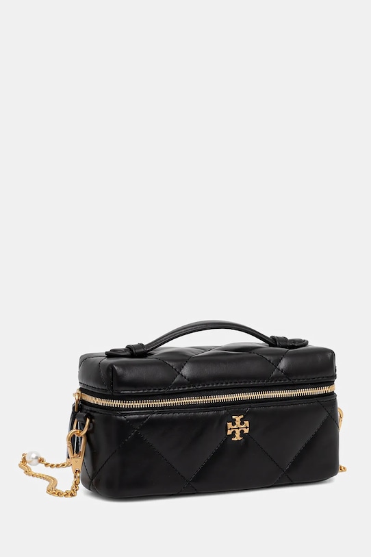 Tory Burch torebka skórzana Kira Diamond Quilt 178159.001 czarny SS26