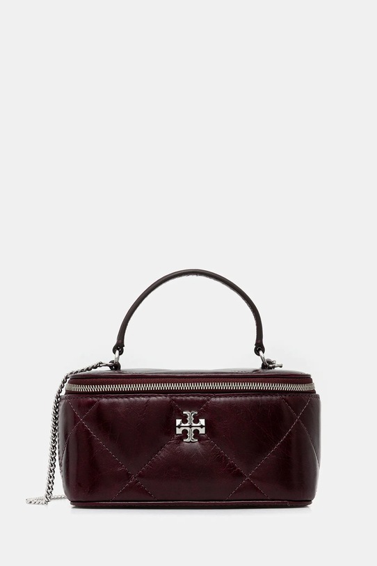 Tory Burch torebka skórzana Kira Diamond skóra licowa bordowy 174394.500