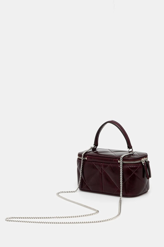 Akcesoria Tory Burch torebka skórzana Kira Diamond 174394.500 bordowy