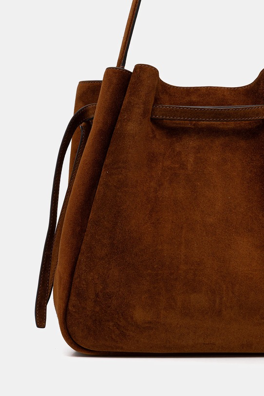 Akcesoria Tory Burch torebka zamszowa Romy Suede 179987.200 brązowy