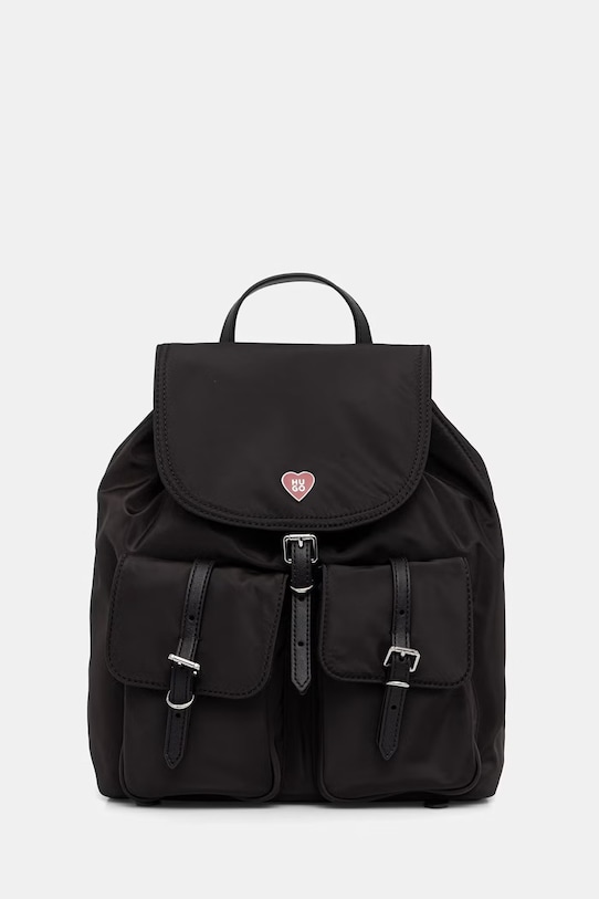 Σακίδιο πλάτης HUGO Neeko N_Backpack υφασμάτινο μαύρο 50558225