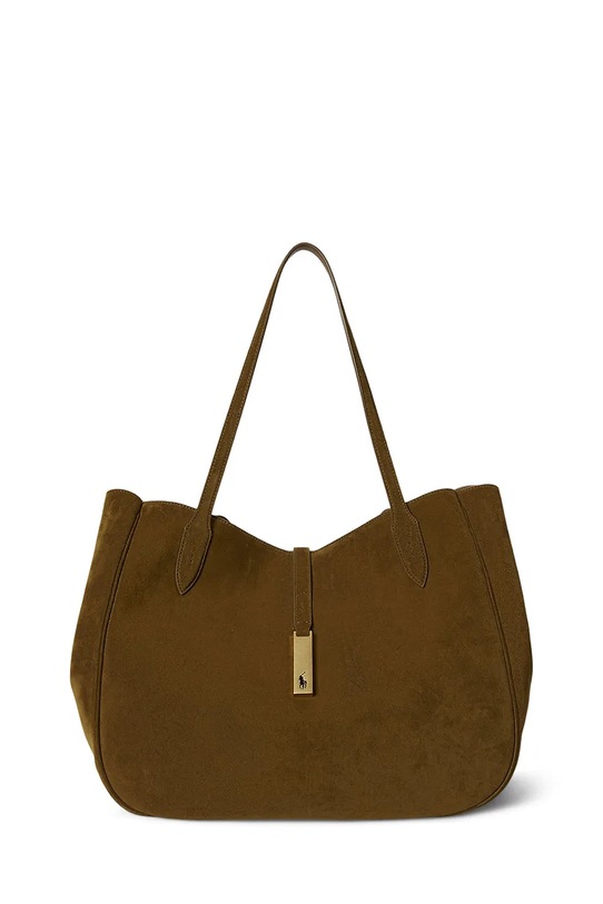 Semišová kabelka Polo Ralph Lauren semišová kůže hnědá 428960630