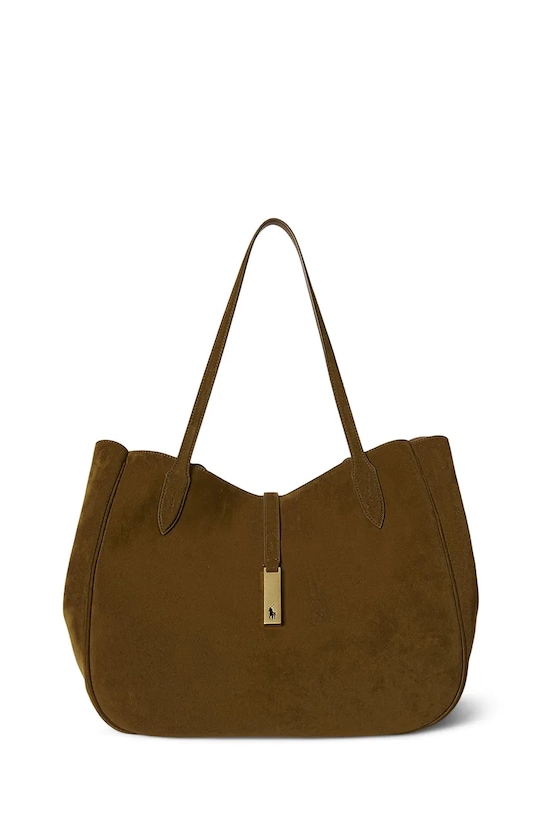 Polo Ralph Lauren torebka zamszowa skóra zamszowa brązowy 428960630