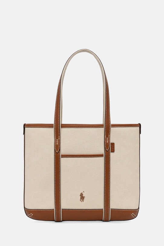 Polo Ralph Lauren torebka nie mieści A4 beżowy 428P03085