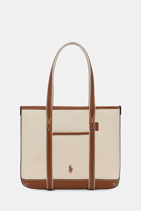 Polo Ralph Lauren torebka nie mieści A4 beżowy 428P03085