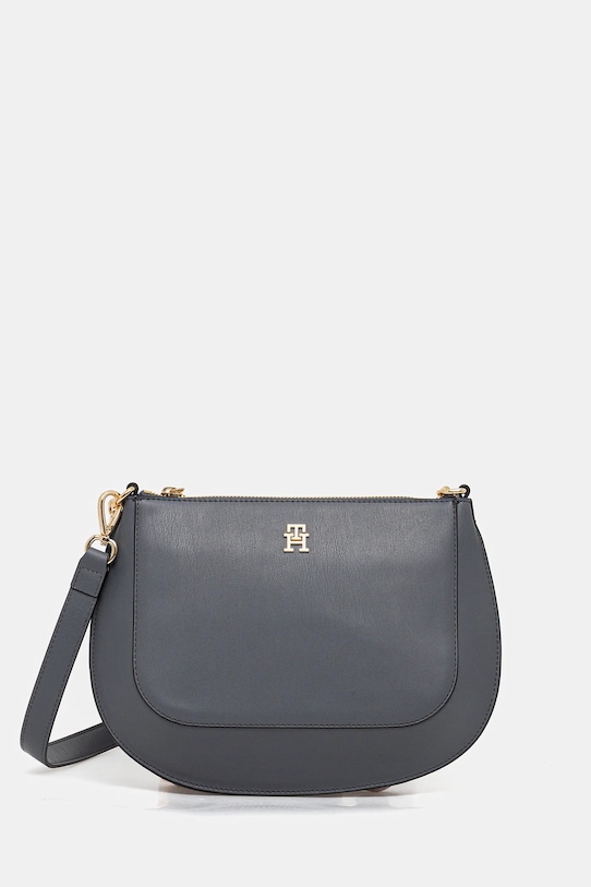 Tommy Hilfiger torebka skórzana nie mieści A4 szary AW0AW18143