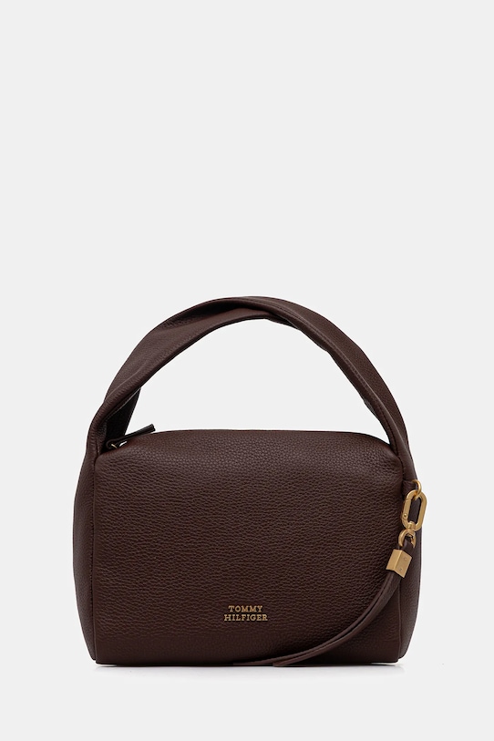 Tommy Hilfiger torebka skórzana skóra licowa brązowy AW0AW18150