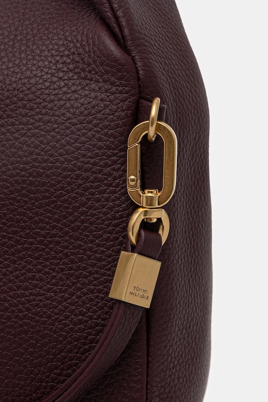 Tommy Hilfiger torebka skórzana bordowy AW0AW18150