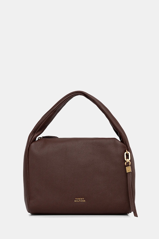 Tommy Hilfiger torebka skórzana skóra licowa brązowy AW0AW18152