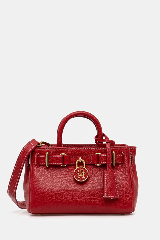 Tommy Hilfiger torebka skórzana skóra licowa czerwony AW0AW18167