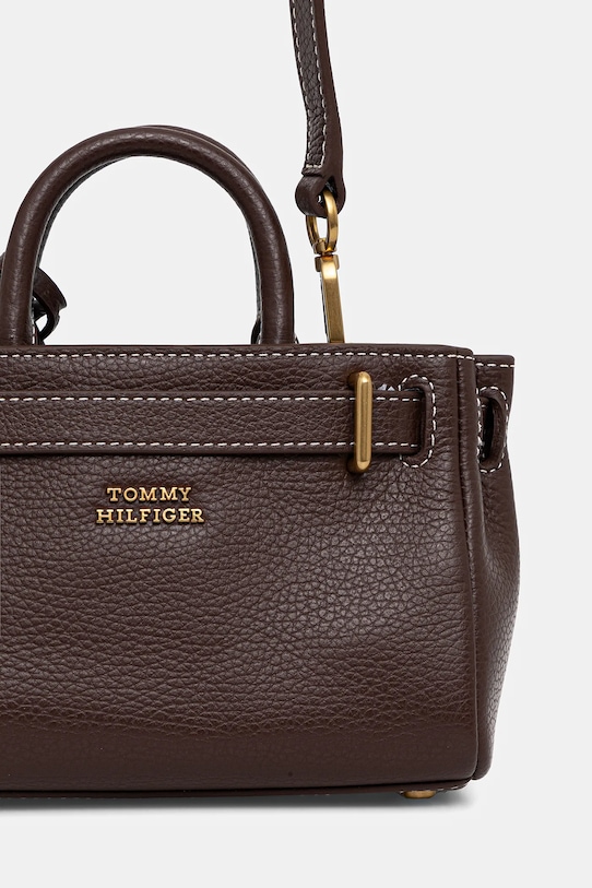 Akcesoria Tommy Hilfiger torebka skórzana AW0AW18167 brązowy