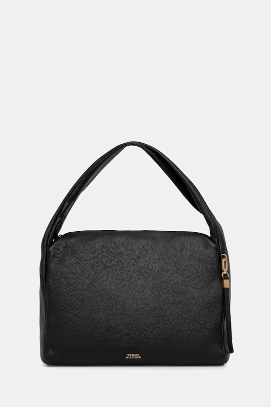 Tommy Hilfiger torebka skórzana skóra licowa czarny AW0AW18285