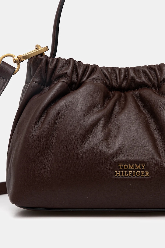 Akcesoria Tommy Hilfiger torebka skórzana AW0AW18306 brązowy