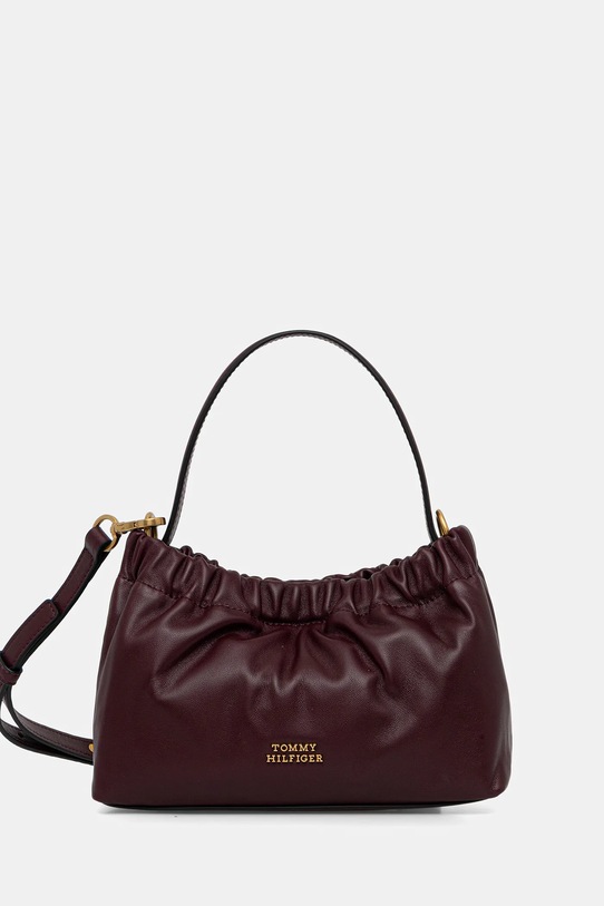Tommy Hilfiger torebka skórzana skóra licowa bordowy AW0AW18306