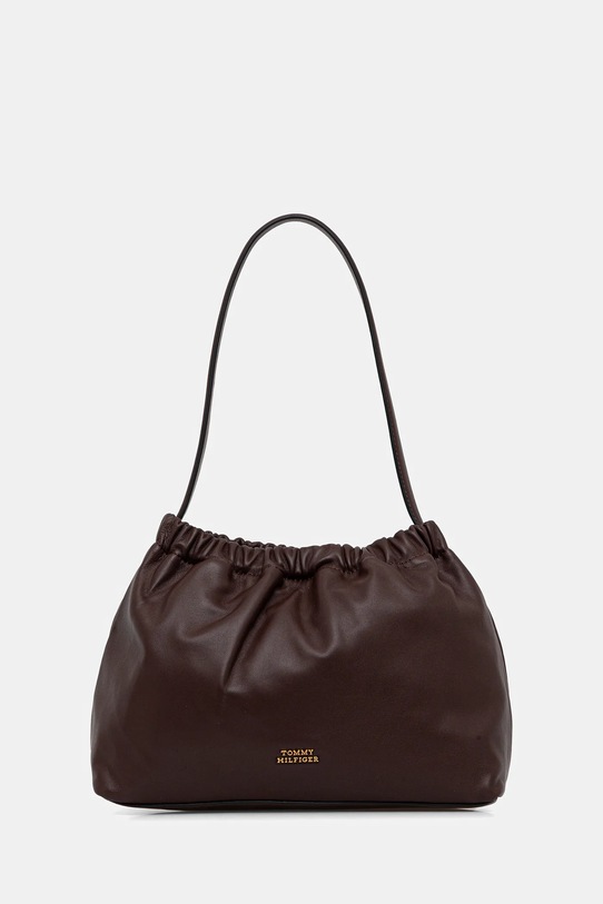 Tommy Hilfiger torebka skórzana skóra licowa brązowy AW0AW18307