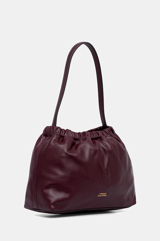 Tommy Hilfiger torebka skórzana skóra licowa bordowy AW0AW18307